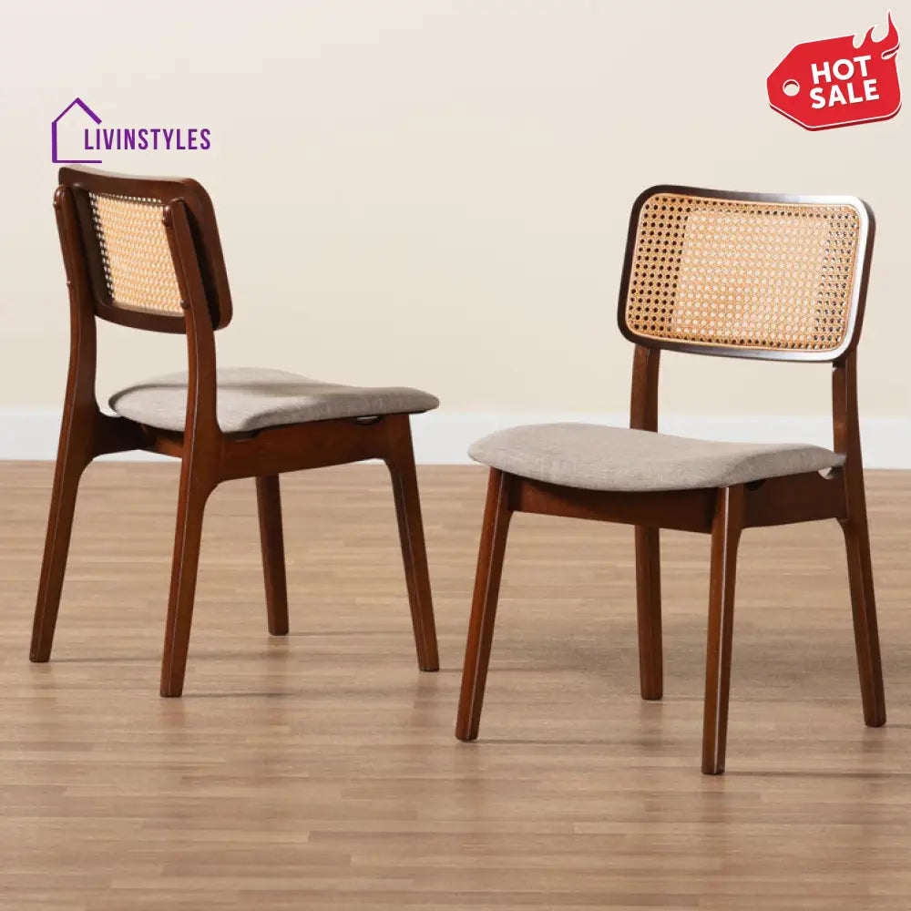 Karishma Solid Wood Rattan Cane Chair - Set Of 2