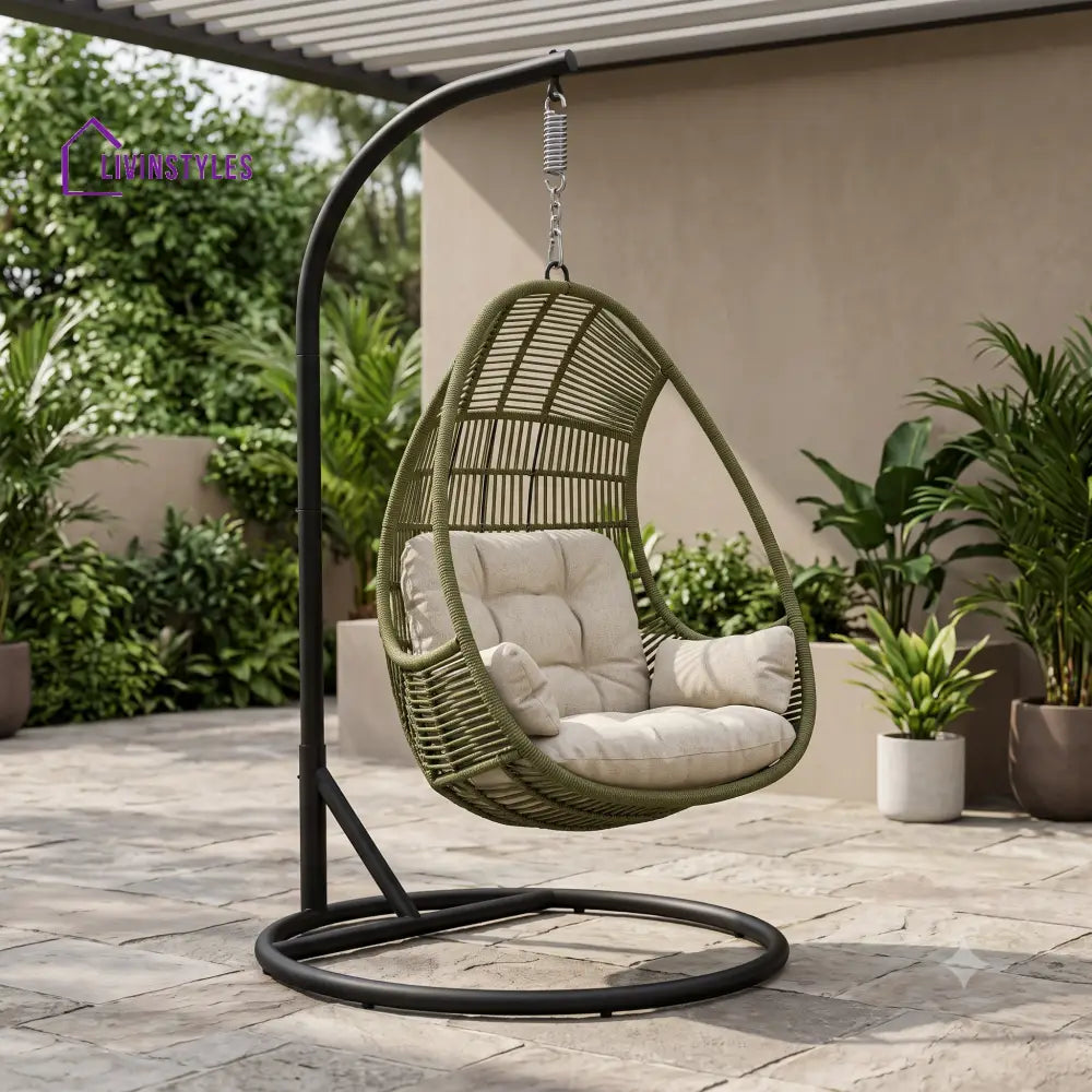 Karishna Premium MS Frame with Powder Coated Outdoor Swing Chair with Stand