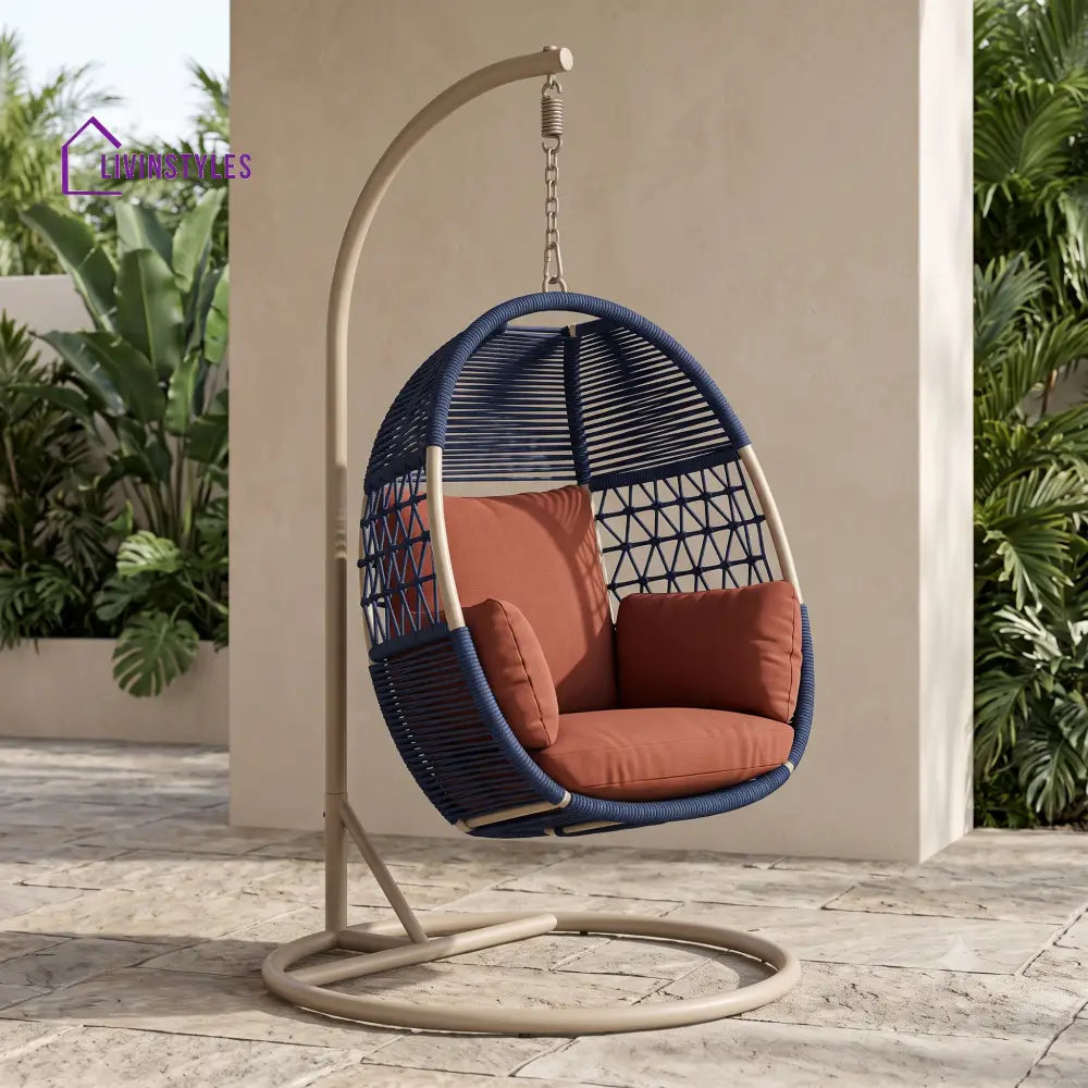 Karol Premium MS Frame with Powder Coated Outdoor Swing Chair with Stand