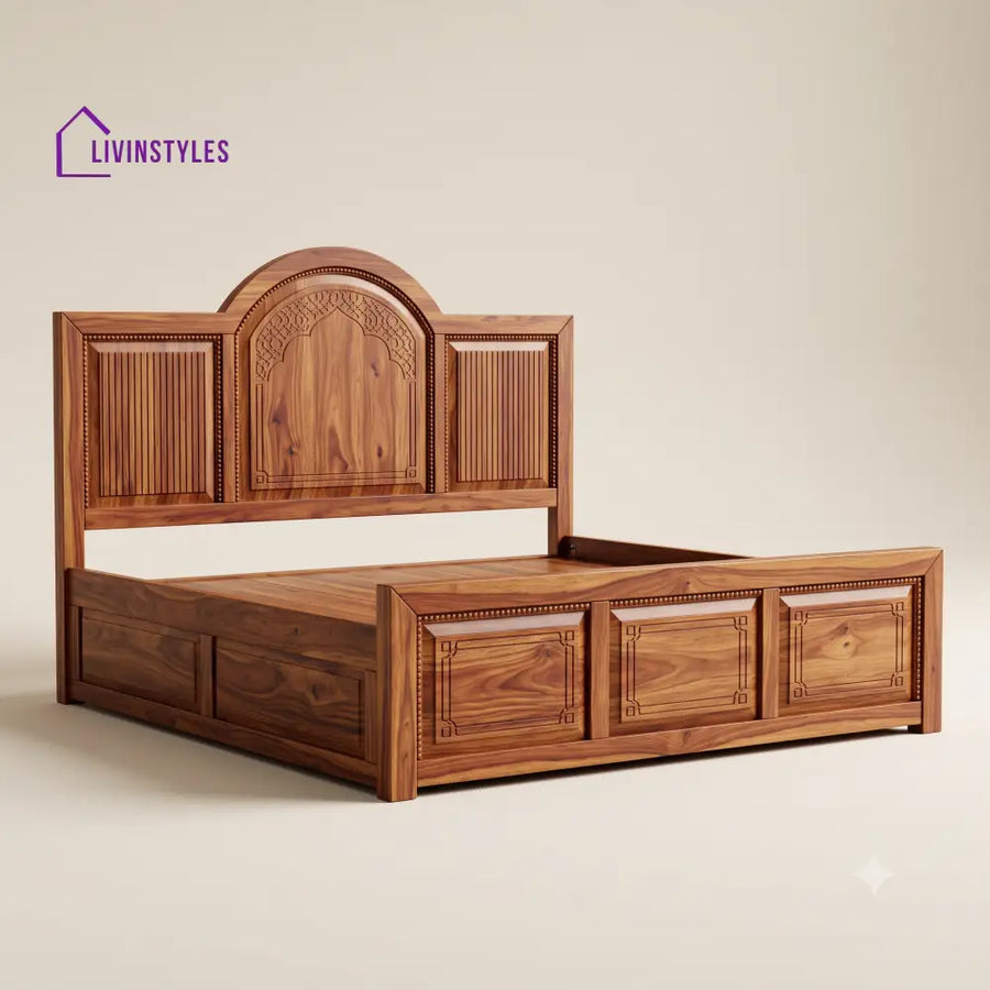 Karpagam Sheesham Wood Bed With Box Storage | Wooden Bed