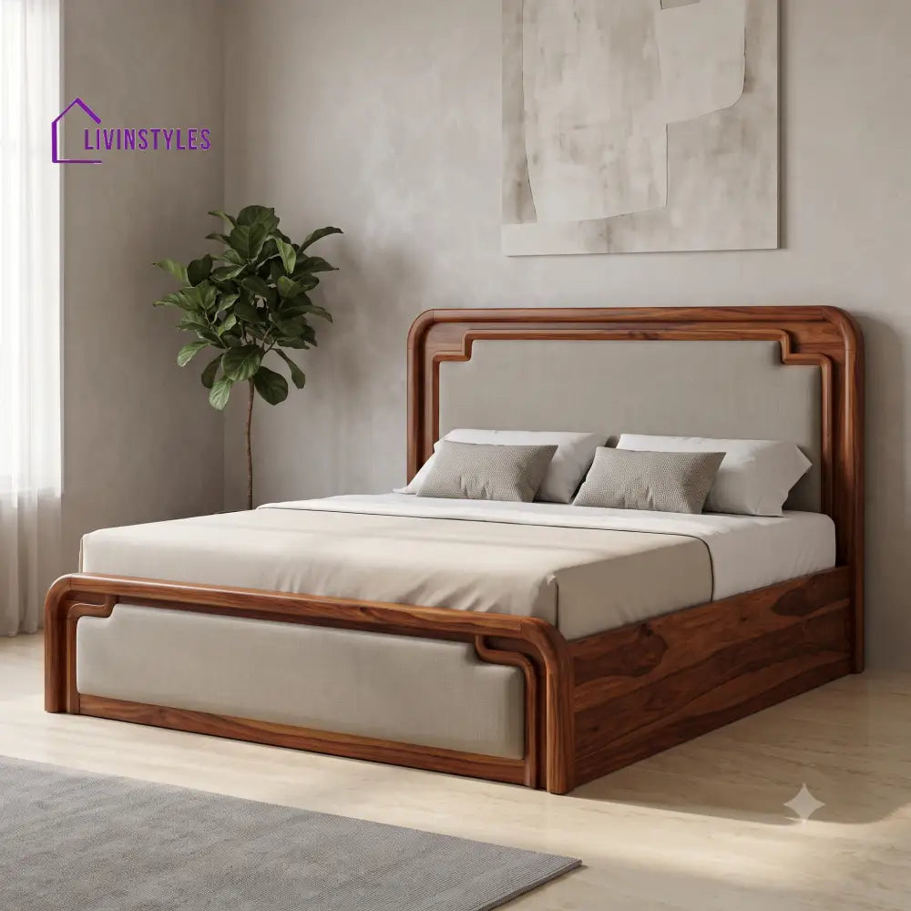Karthik King Size Sheesham Wood Hydraulic Storage Bed