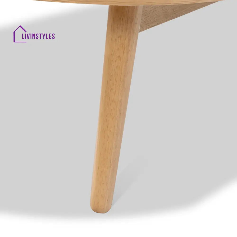 Kartik Mid Century Modern Oval Coffee Table with Storage Drawer Natural Mango Wood Slatted Design | Stylish Living Room