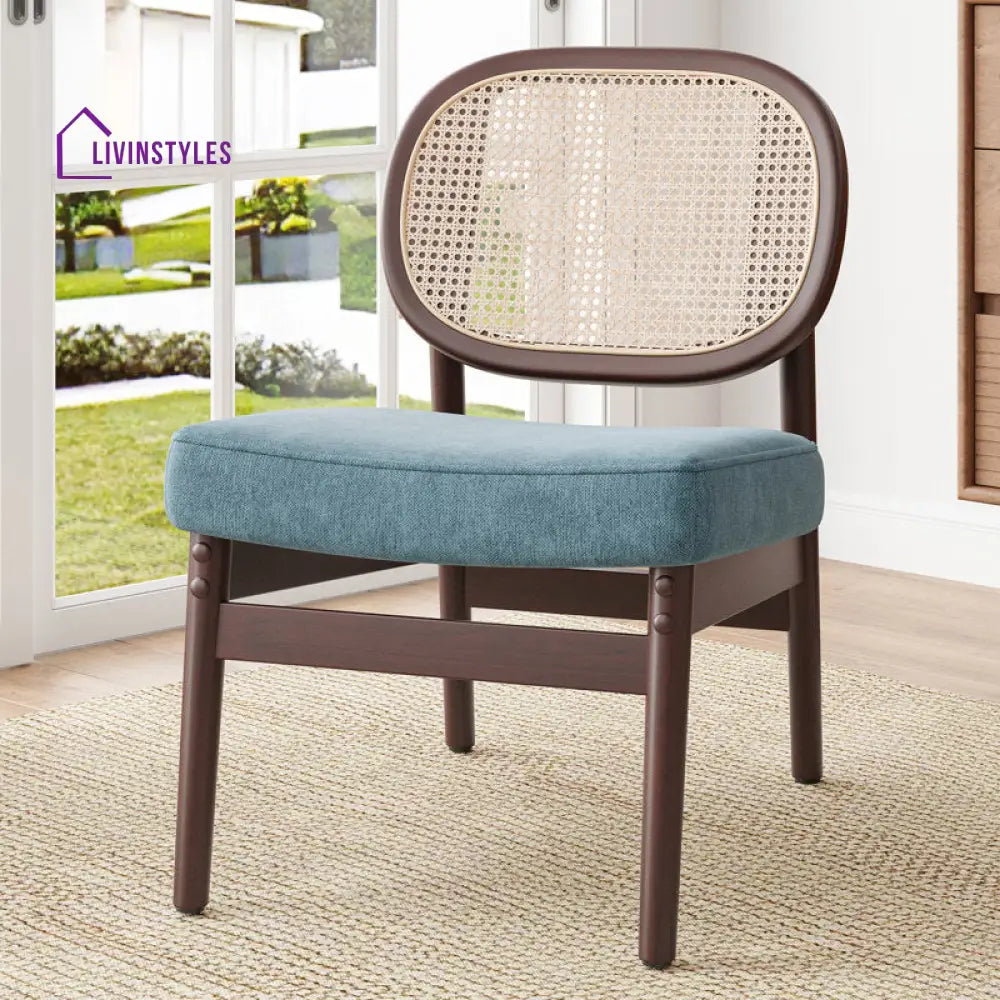 Kashika Solid Wood and Fabric Arm Chair | Living Room Chair | Lounge Chair