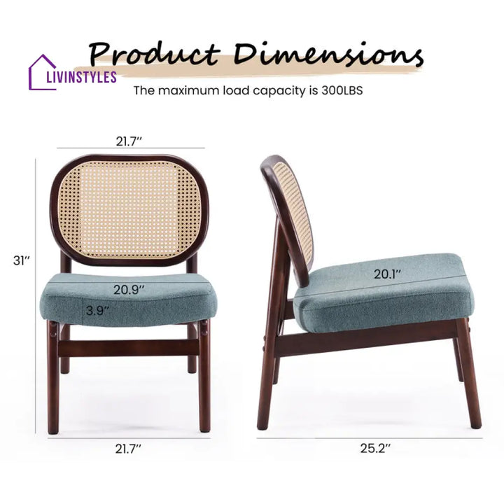 Kashika Solid Wood and Fabric Arm Chair | Living Room Chair | Lounge Chair