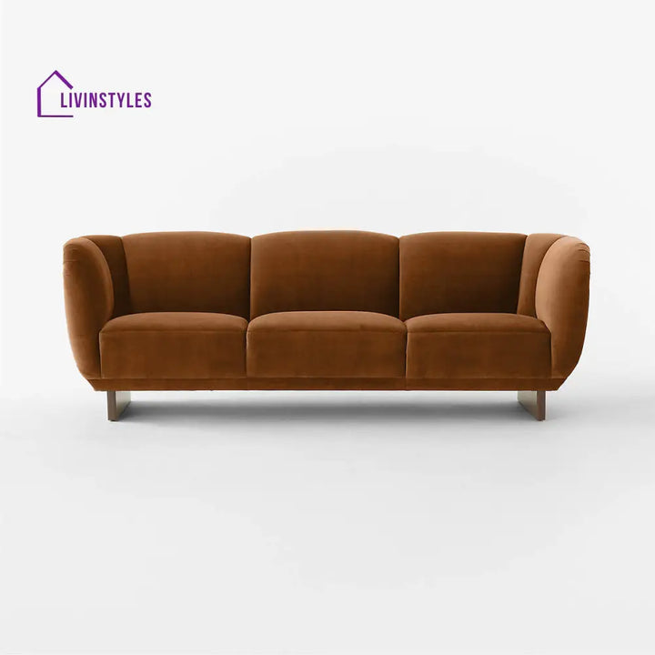 Kashmira 3 Seater Teak Wood & Fabric Sofa