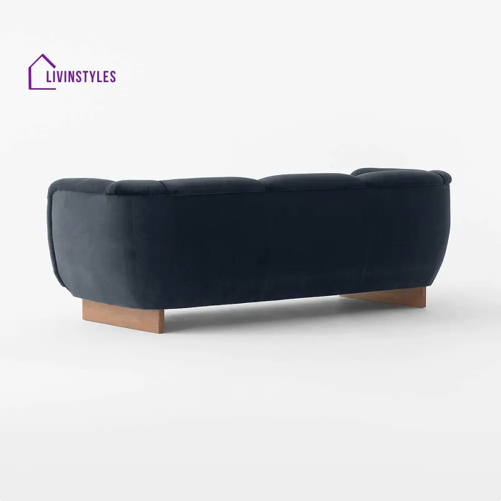 Kashmira 3 Seater Teak Wood & Fabric Sofa