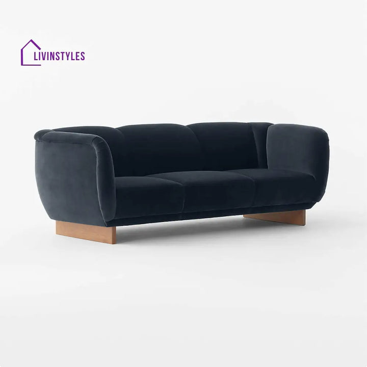 Kashmira 3 Seater Teak Wood & Fabric Sofa