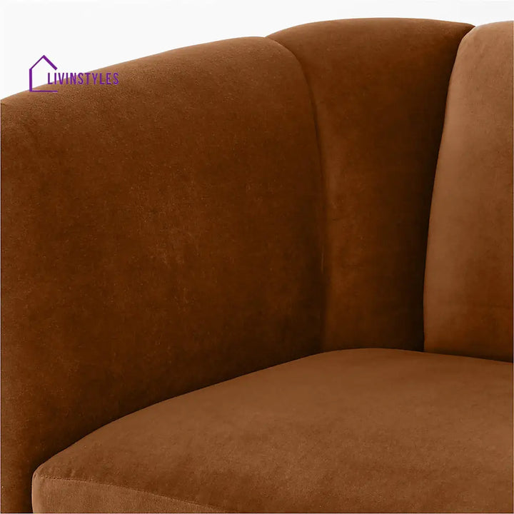 Kashmira 3 Seater Teak Wood & Fabric Sofa