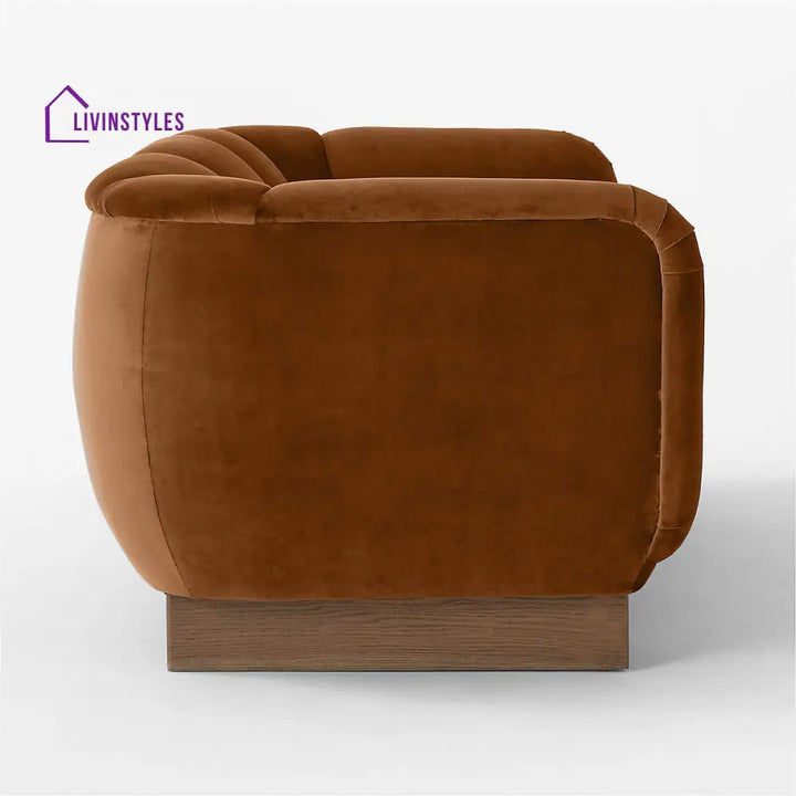 Kashmira 3 Seater Teak Wood & Fabric Sofa
