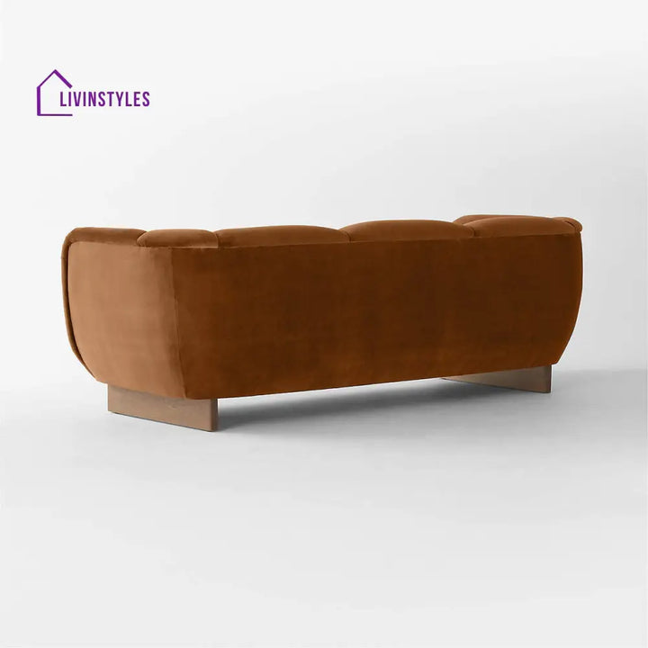 Kashmira 3 Seater Teak Wood & Fabric Sofa