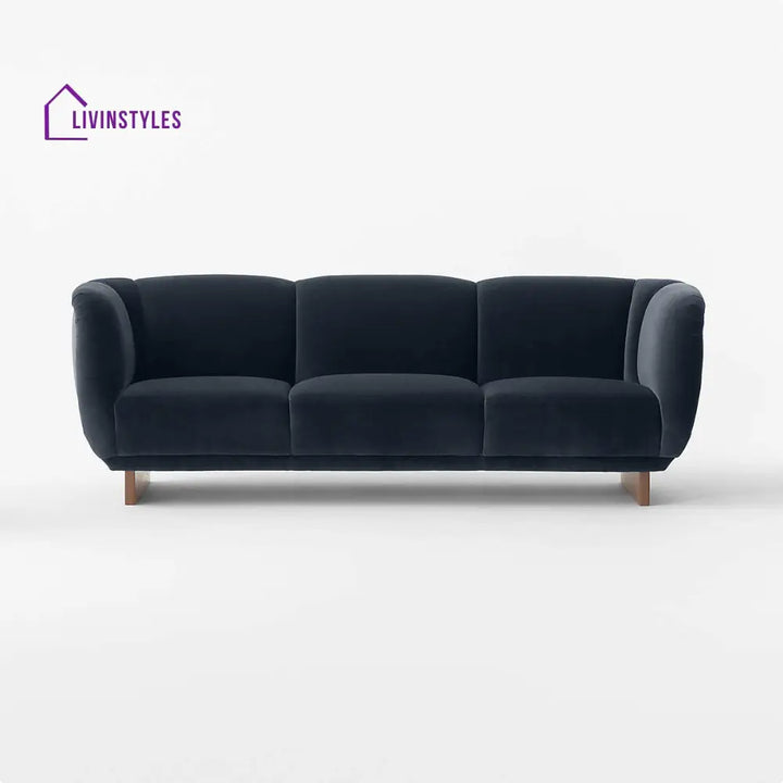 Kashmira 3 Seater Teak Wood & Fabric Sofa