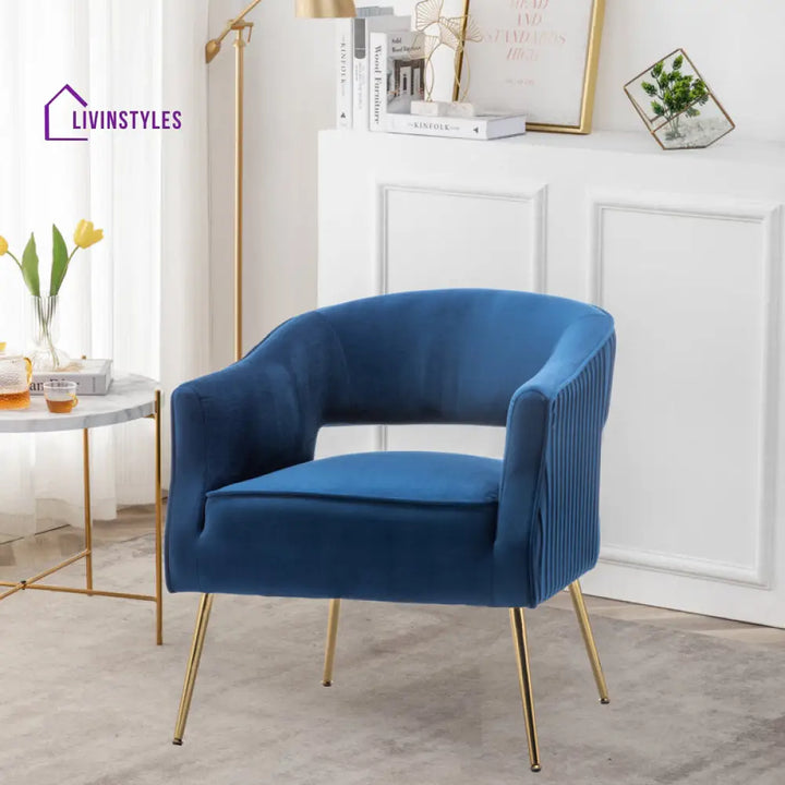 Kashvi Metal Frame and Fabric Chair | Living Room Chair | Lounge Chair