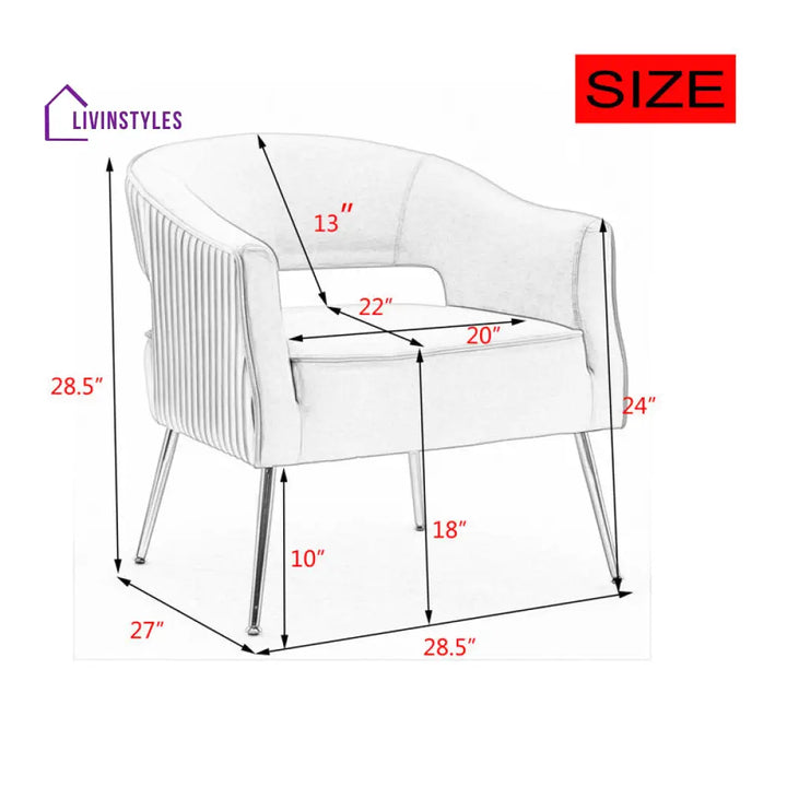 Kashvi Metal Frame and Fabric Chair | Living Room Chair | Lounge Chair