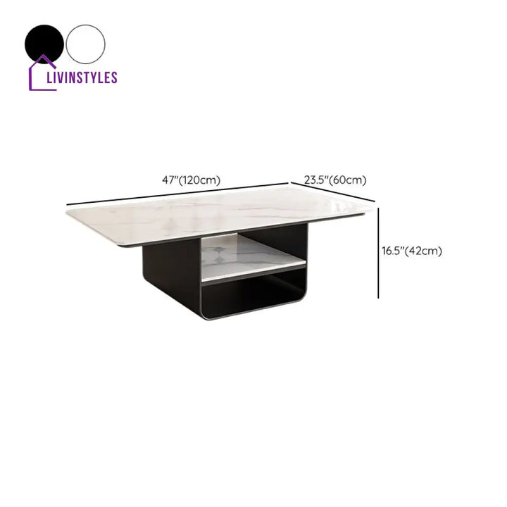 Kashvi Stainless Steel Frame Coffee Table for Living Room