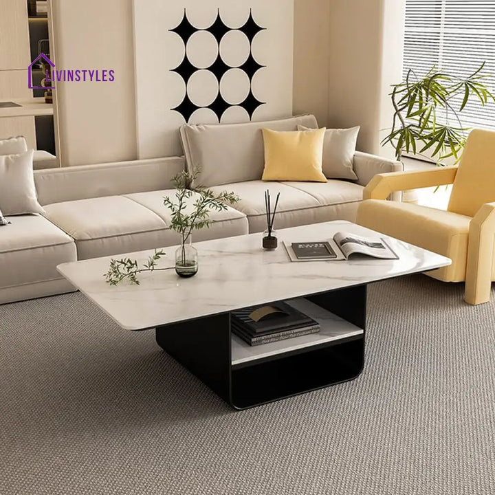 Kashvi Stainless Steel Frame Coffee Table for Living Room