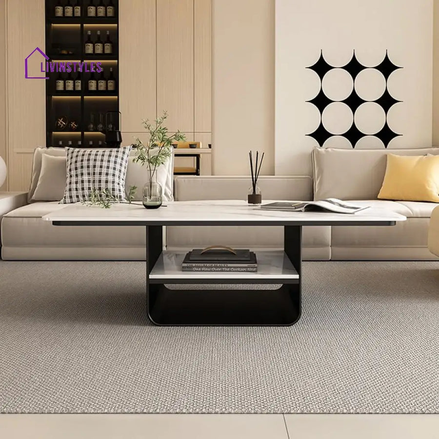 Kashvi Stainless Steel Frame Coffee Table for Living Room