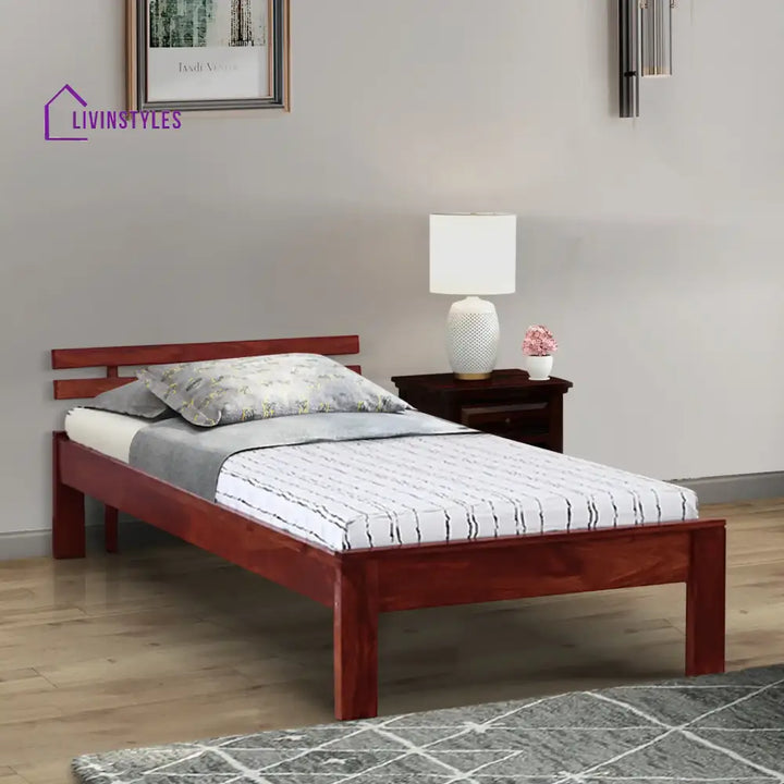 Amol Sheesham Wood Single Beds Honey Bedroom Furniture Sets