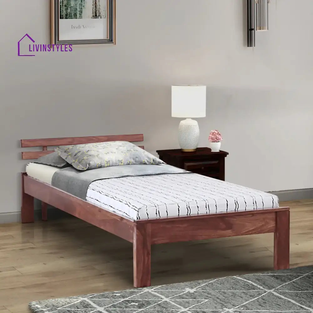 Amol Sheesham Wood Single Beds Natural Bedroom Furniture Sets