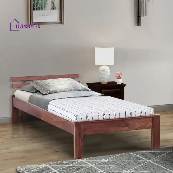 Amol Sheesham Wood Single Beds Natural Bedroom Furniture Sets