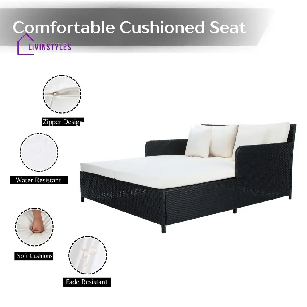Katinka Outdoor Patio Double Seater Daybed For Garden Poolside - Daybed