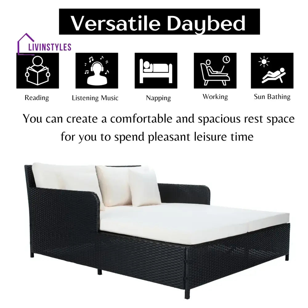 Katinka Outdoor Patio Double Seater Daybed For Garden Poolside - Daybed