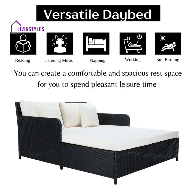 Katinka Outdoor Patio Double Seater Daybed For Garden Poolside - Daybed