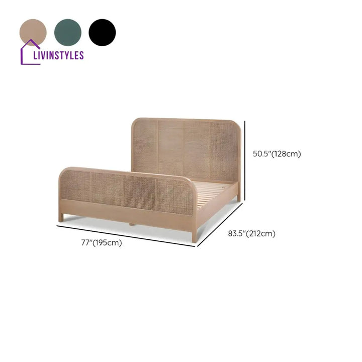 Kavir Solid Wood Bed Without Storage