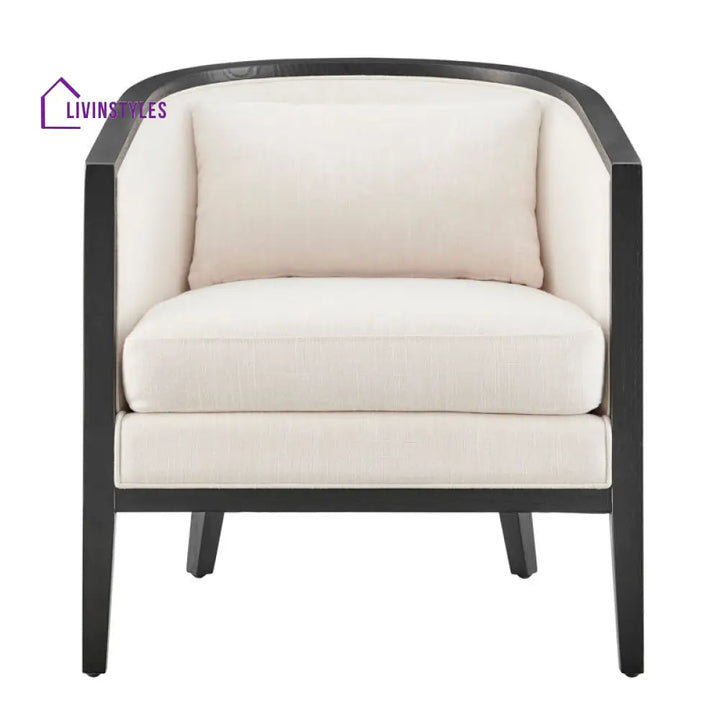 Kavira Solid Wood and Fabric Arm Chair | Living Room Chair | Lounge Chair