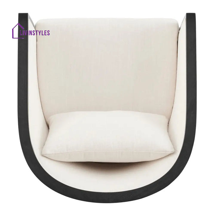 Kavira Solid Wood and Fabric Arm Chair | Living Room Chair | Lounge Chair
