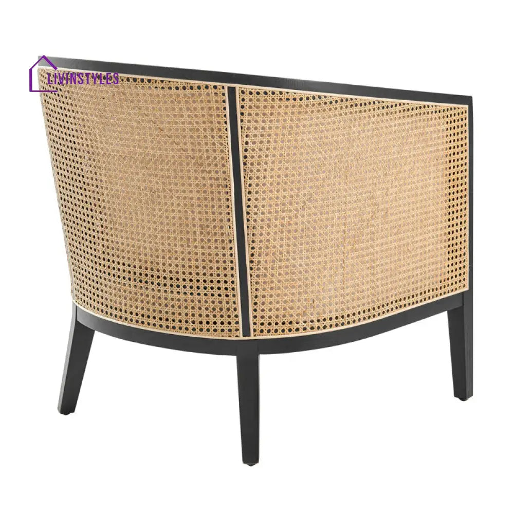 Kavira Solid Wood and Fabric Arm Chair | Living Room Chair | Lounge Chair