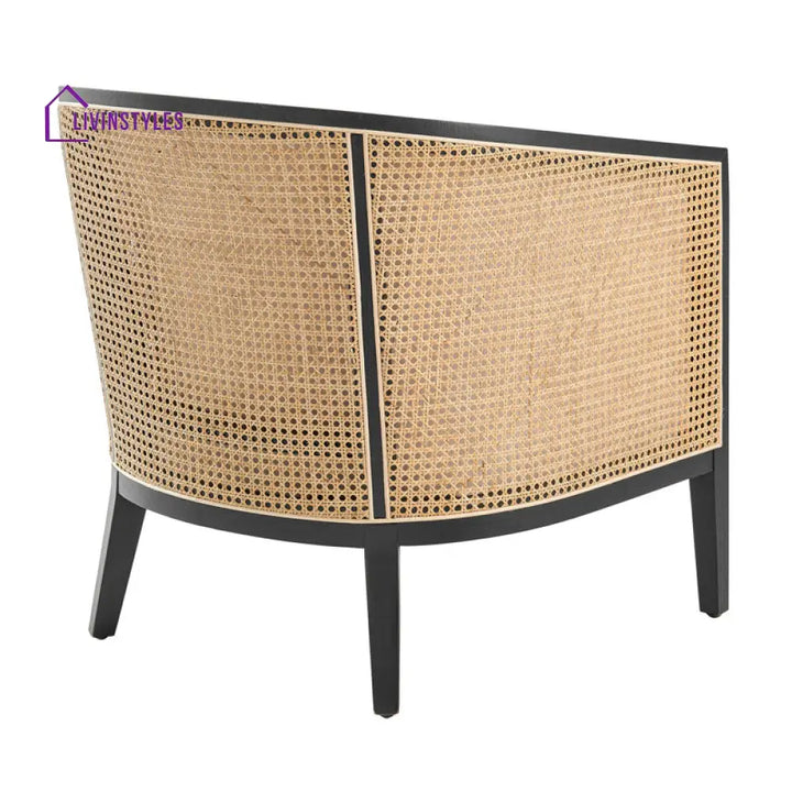 Kavira Solid Wood and Fabric Arm Chair | Living Room Chair | Lounge Chair