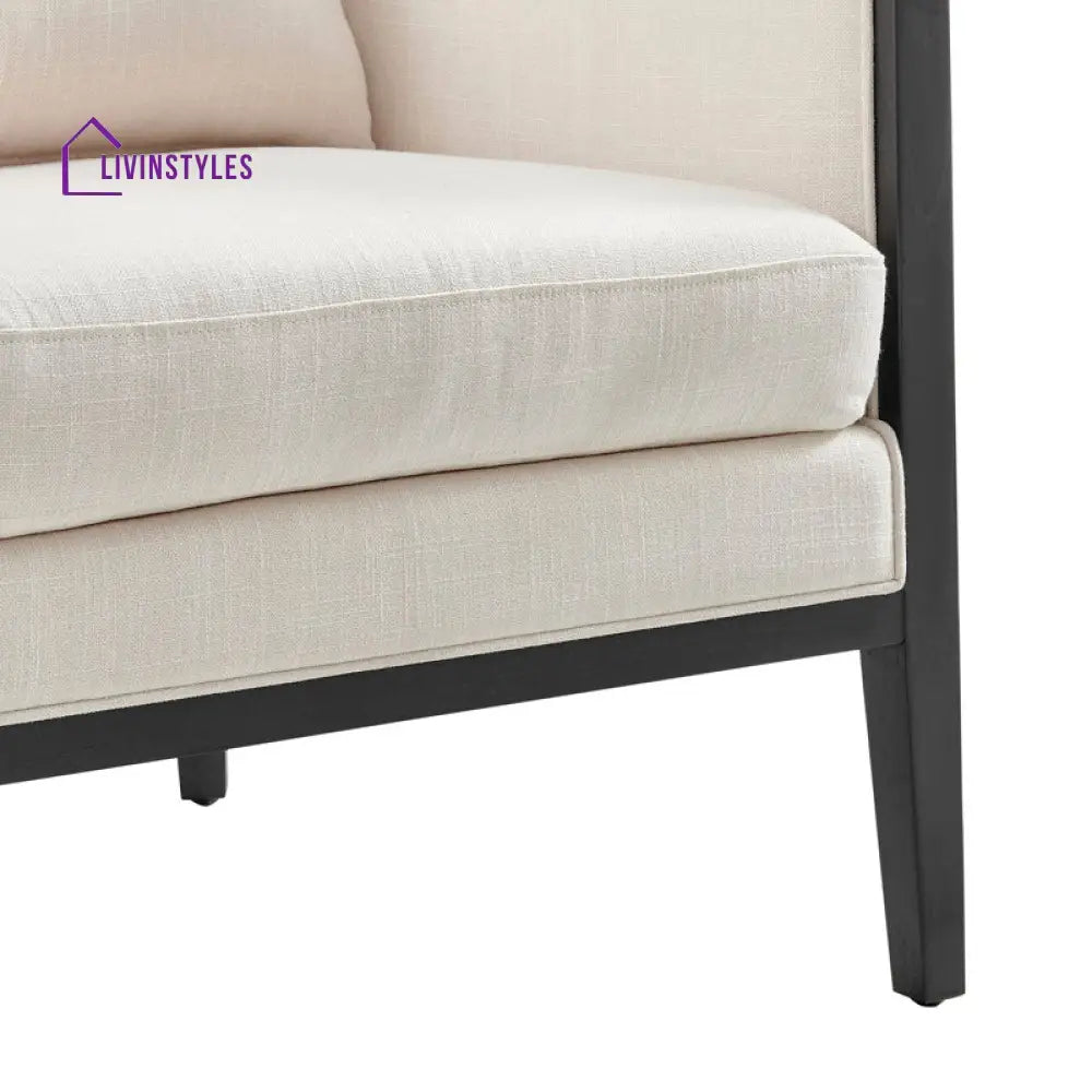 Kavira Solid Wood and Fabric Arm Chair | Living Room Chair | Lounge Chair