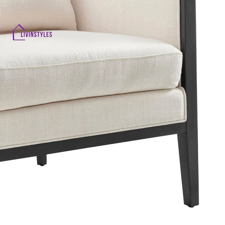 Kavira Solid Wood and Fabric Arm Chair | Living Room Chair | Lounge Chair