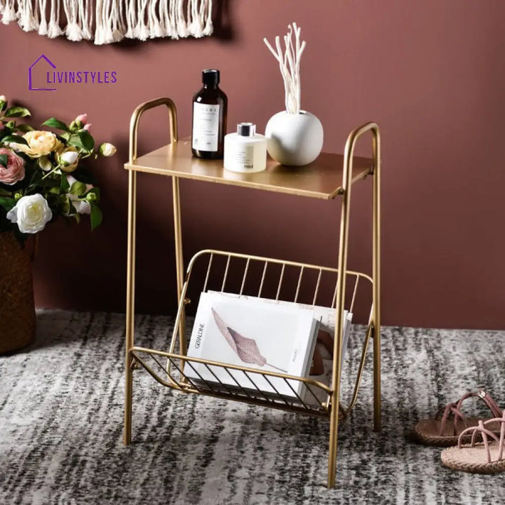 Kavita Metal And Marble Side Table
