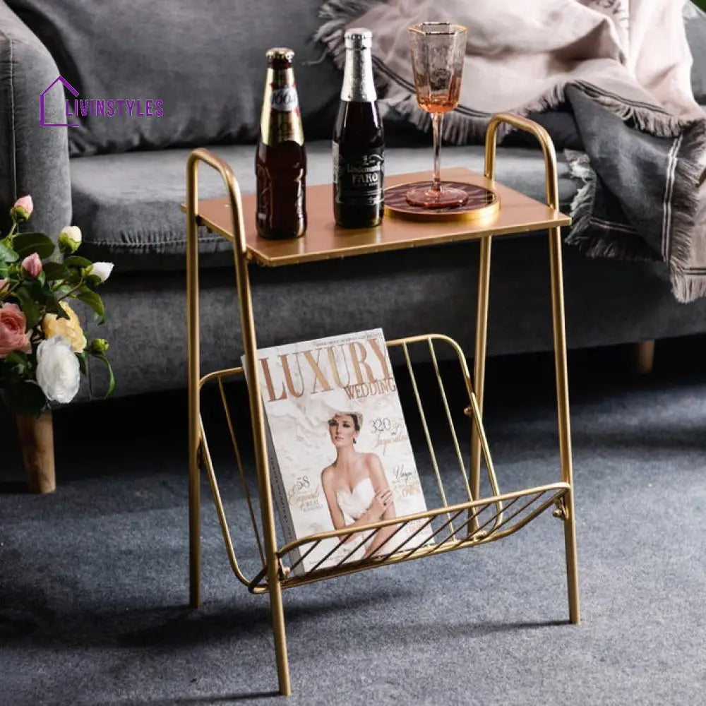 Kavita Metal And Marble Side Table