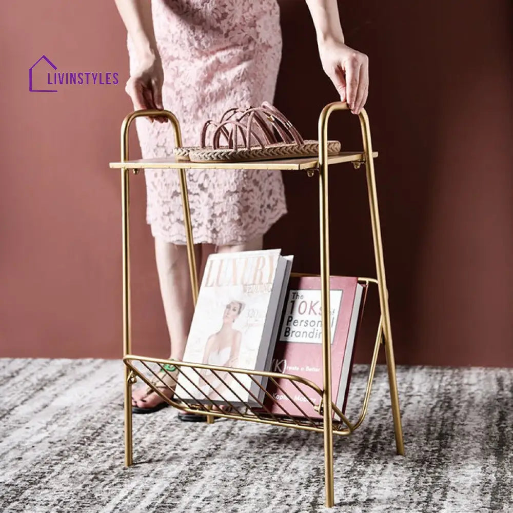 Kavita Metal And Marble Side Table