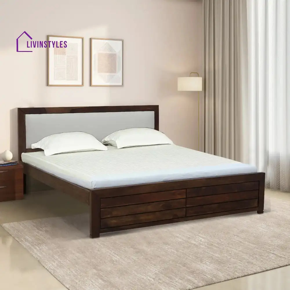 Moscow Natural Wood Beds King / Teak Bed without storage