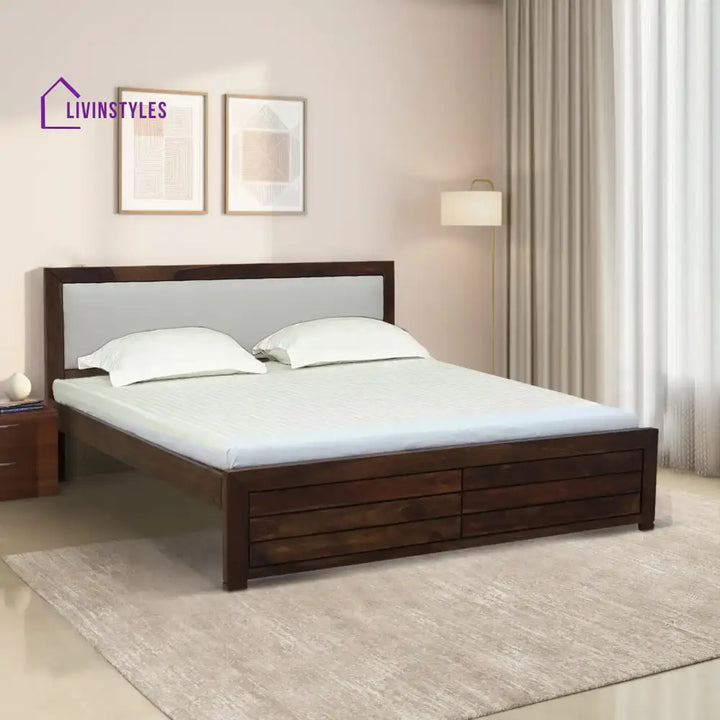 Moscow Natural Wood Beds King / Teak Bed without storage