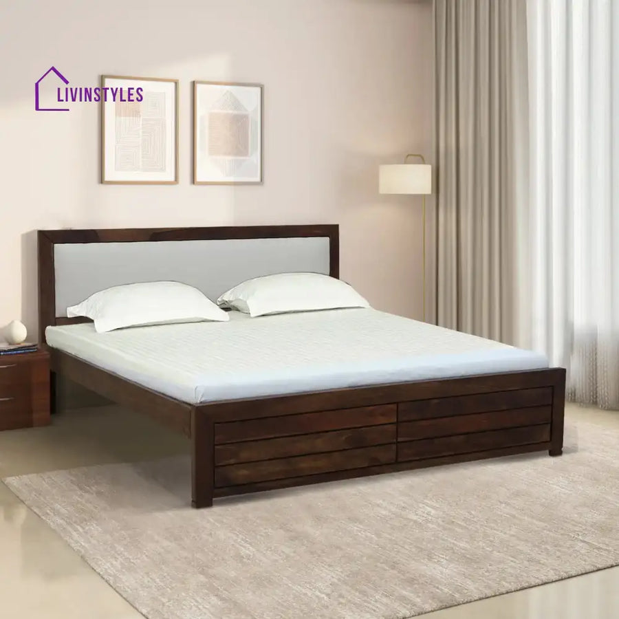 Moscow Natural Wood Beds King / Teak Bed without storage