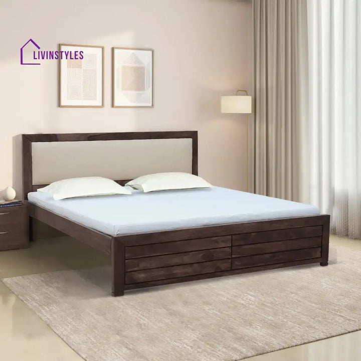 Moscow Natural Wood Beds King / Walnut Bed without storage
