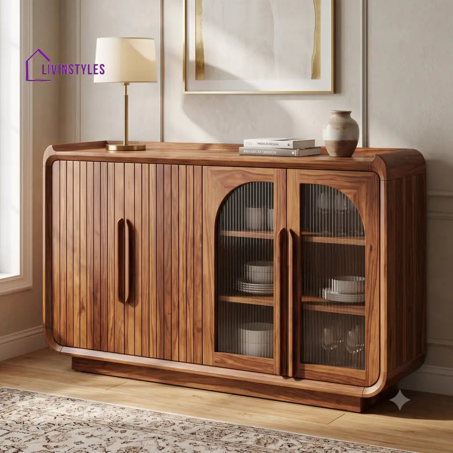 Kavitha Premium Sheesham Wood Sideboard and Cabinet for Living Room