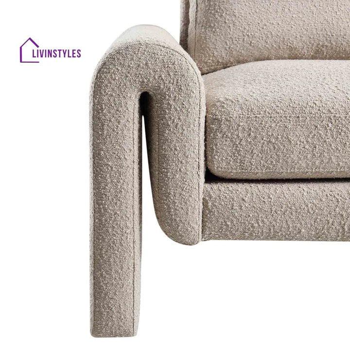 Hampstead Taupe Boucle Curved Armchair Accent Chairs