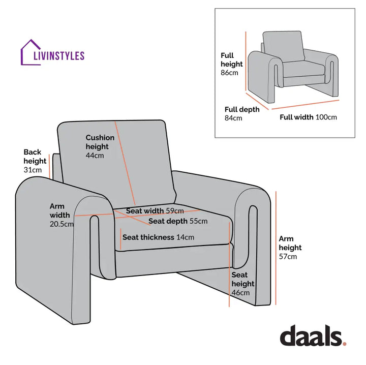 Hampstead Taupe Boucle Curved Armchair Accent Chairs