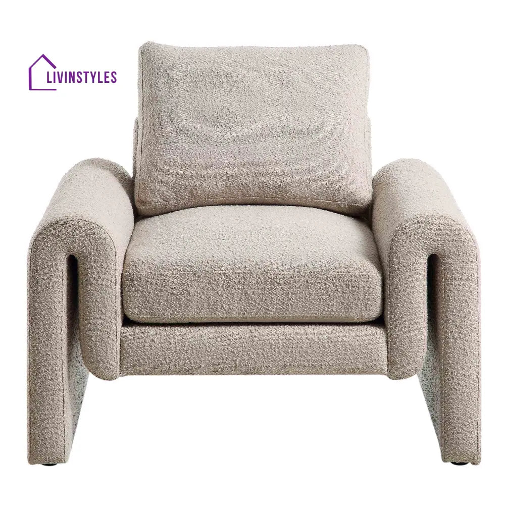 Hampstead Taupe Boucle Curved Armchair Accent Chairs