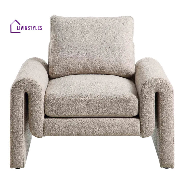 Hampstead Taupe Boucle Curved Armchair Accent Chairs