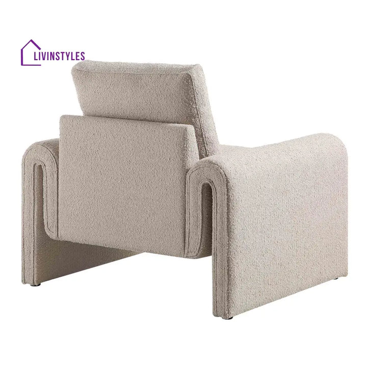 Hampstead Taupe Boucle Curved Armchair Accent Chairs