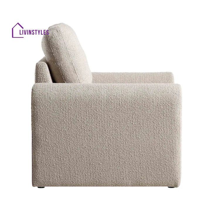 Hampstead Taupe Boucle Curved Armchair Accent Chairs