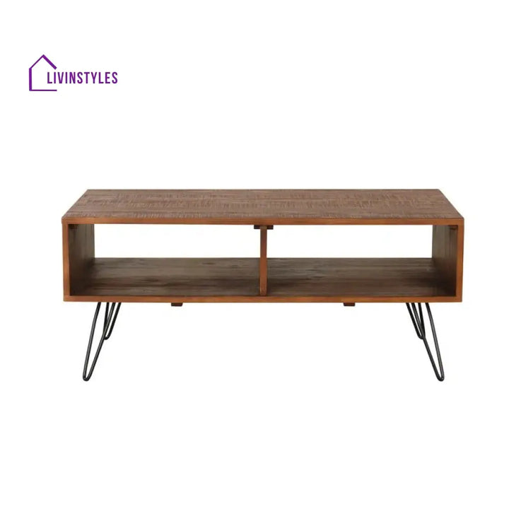 Kavya Metal and Wooden Coffee Table for Living Room