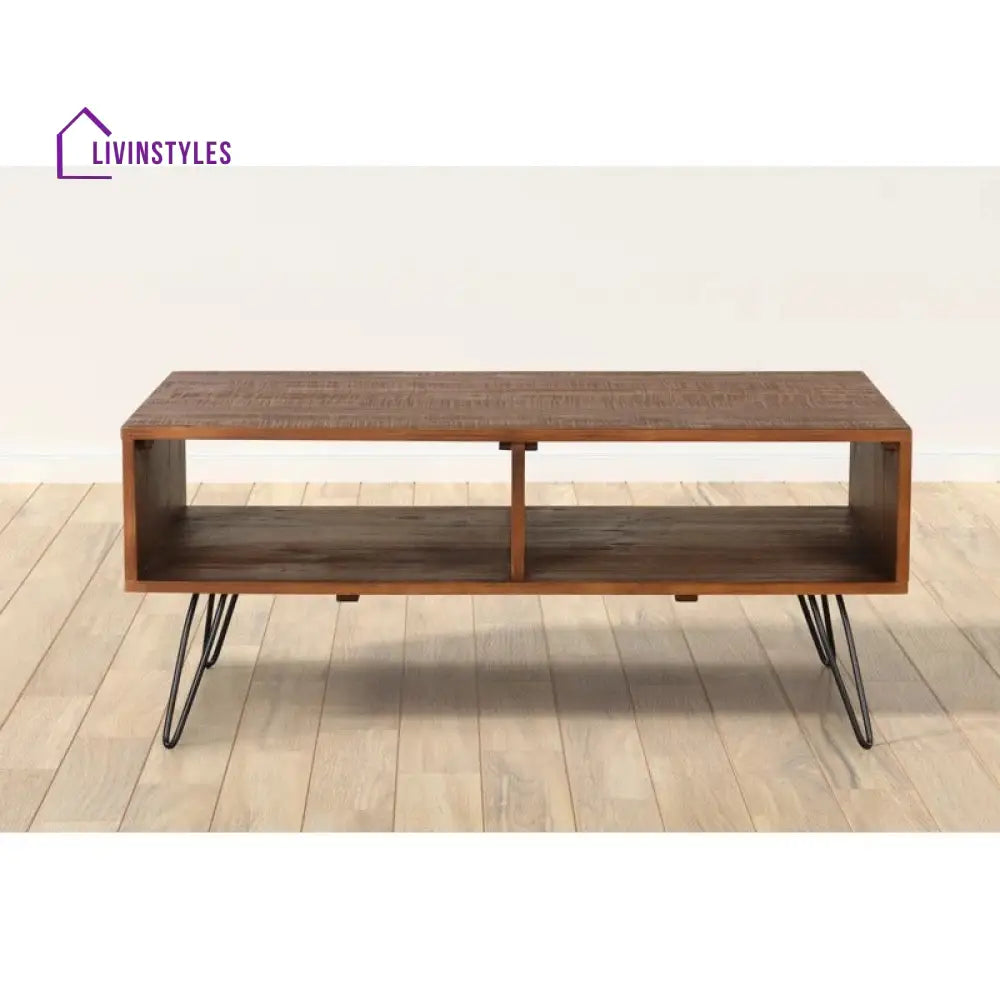 Kavya Metal and Wooden Coffee Table for Living Room