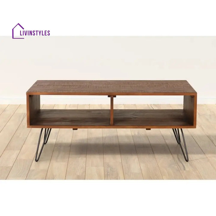 Kavya Metal and Wooden Coffee Table for Living Room